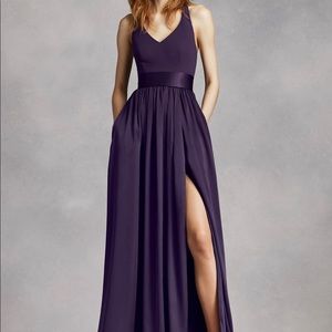 David’s Bridal plum bridesmaid dress